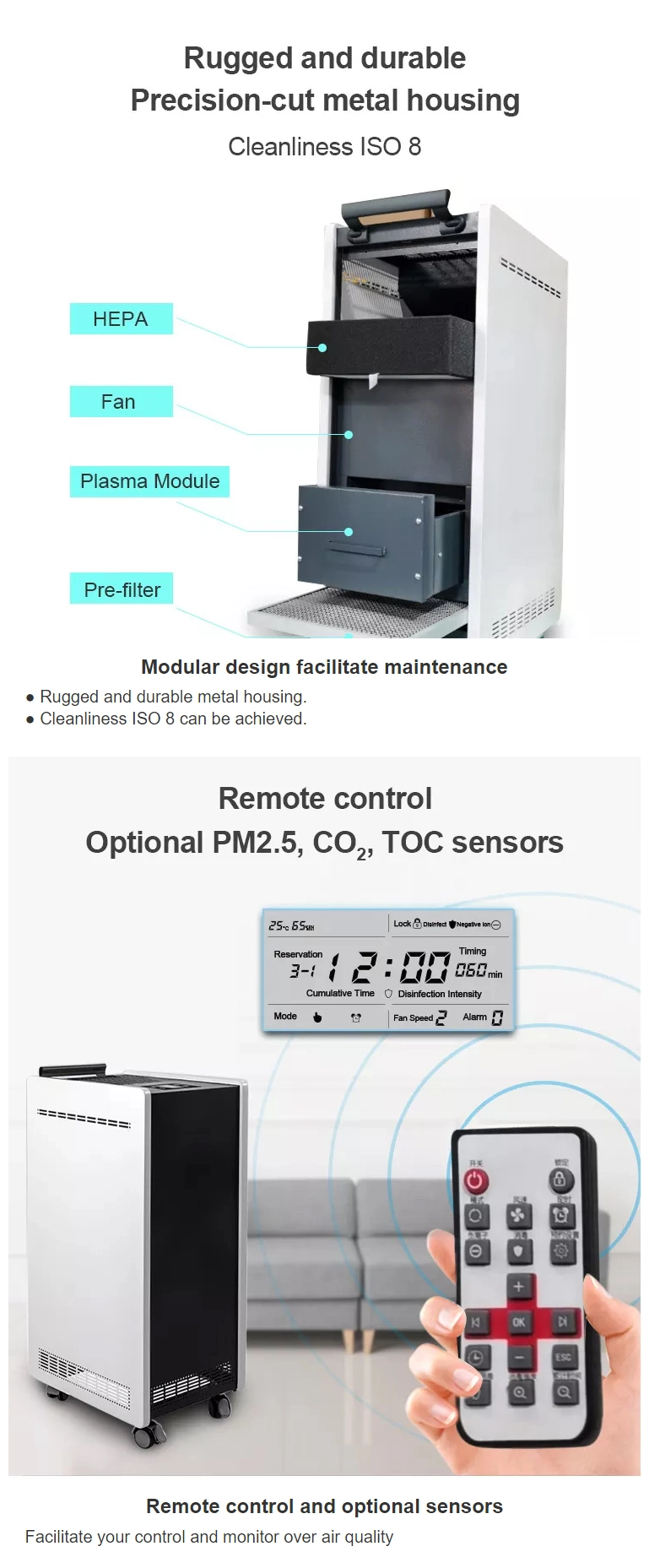 2022 OEM ODM Plasma Air Purifier Industrial Air Purifier for School Hospital Market UVC Commercial Air Purifier